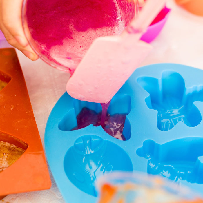 Pouring soap into mould