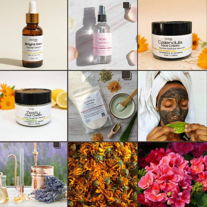 Baobab Swirls Natural Essentials Skincare Products