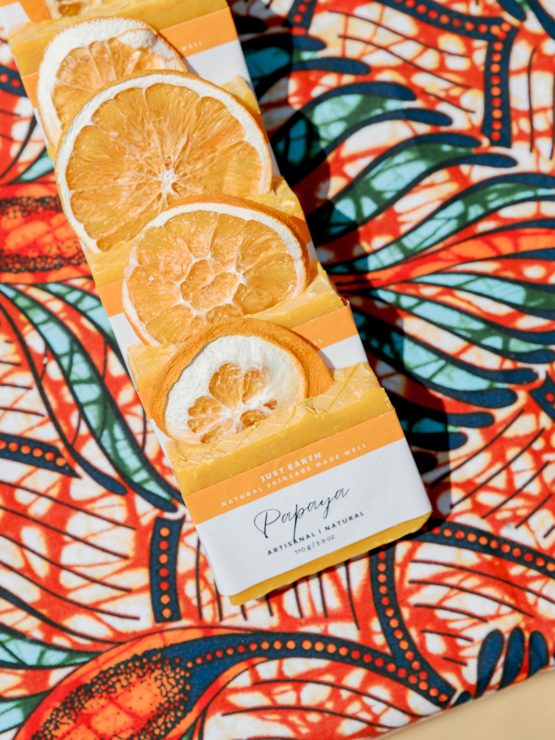 Papaya Soap custom made by Baobab Swirls