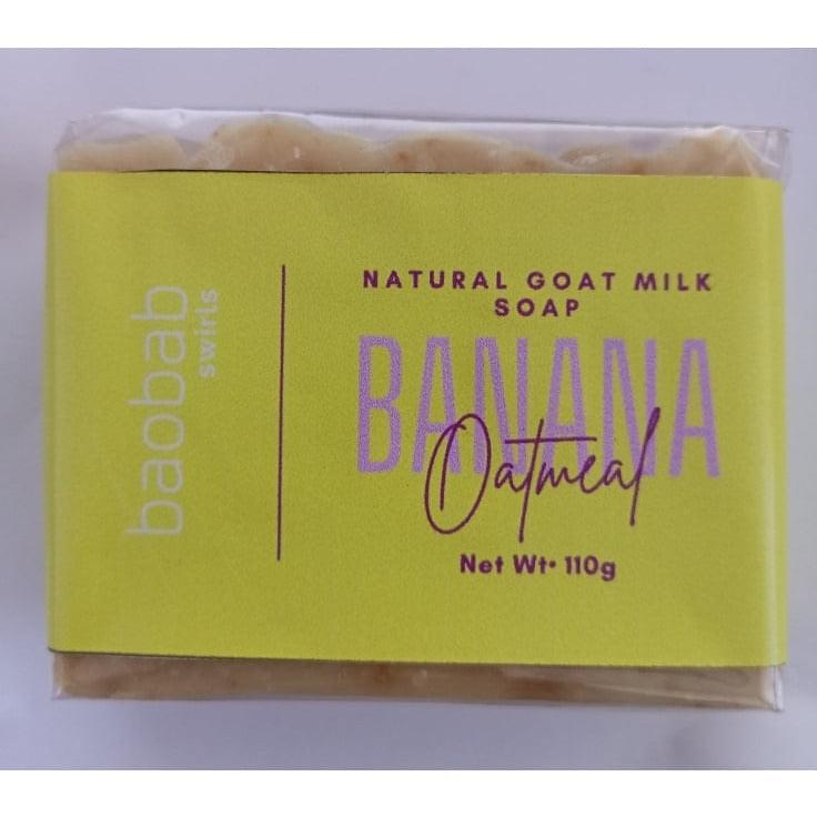 Banana Oatmeal Goat Milk Soap Baobab Swirls