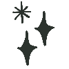 Black asterisk symbol on a white background