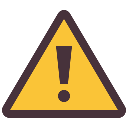 Yellow triangular warning sign with a black exclamation mark on a white background