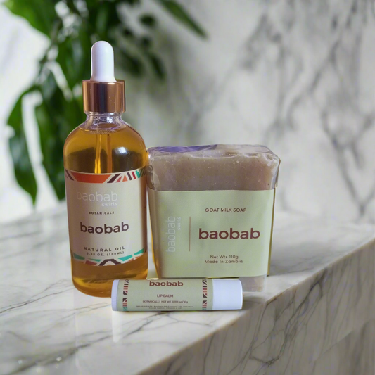 Baobab oil,soap and lip balm 